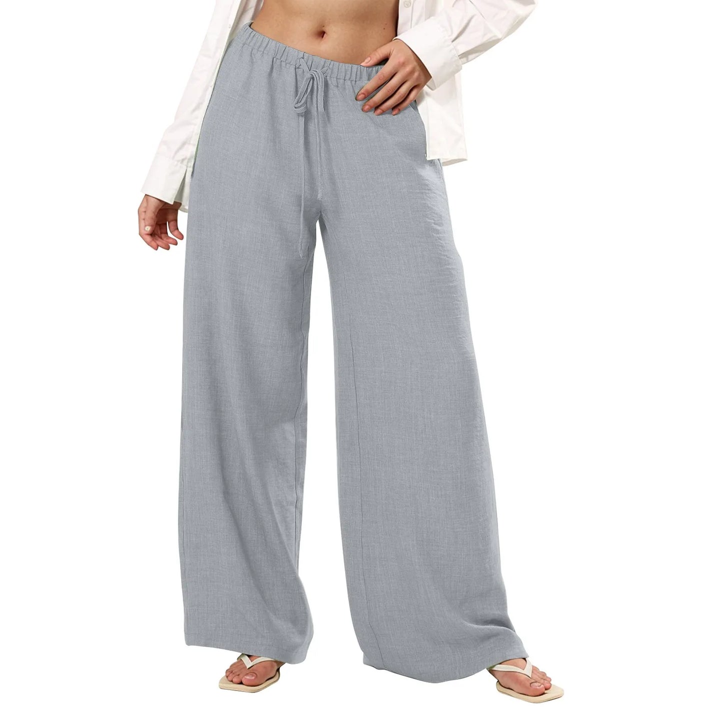 Womens Palazzo Pants Summer Casual Flowy Wide Leg Trousers Beach Travel Vacation Outfits Pantalones De Mujer Ropa De Mujer