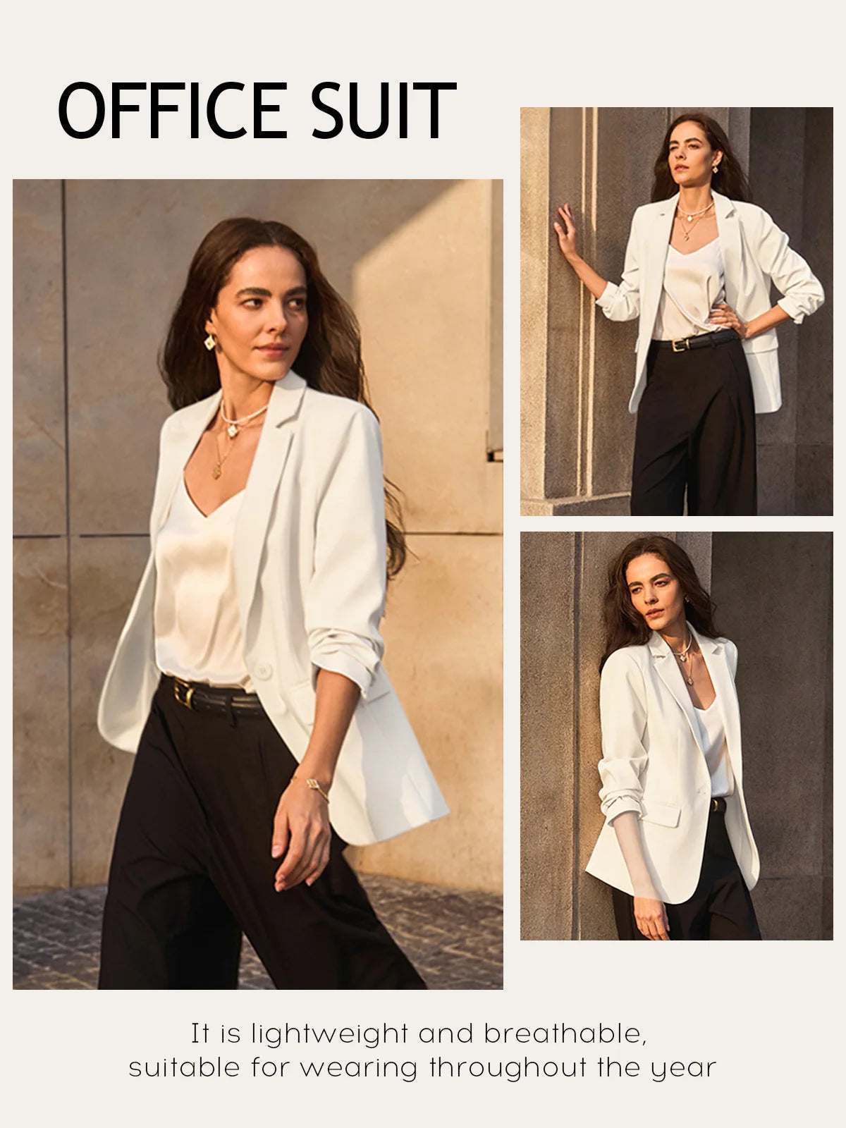 Womens Casual Blazers Open Front Long Sleeve Work Office Suit Jackets Blazer Stylish Slim Coat Lightweight Suit