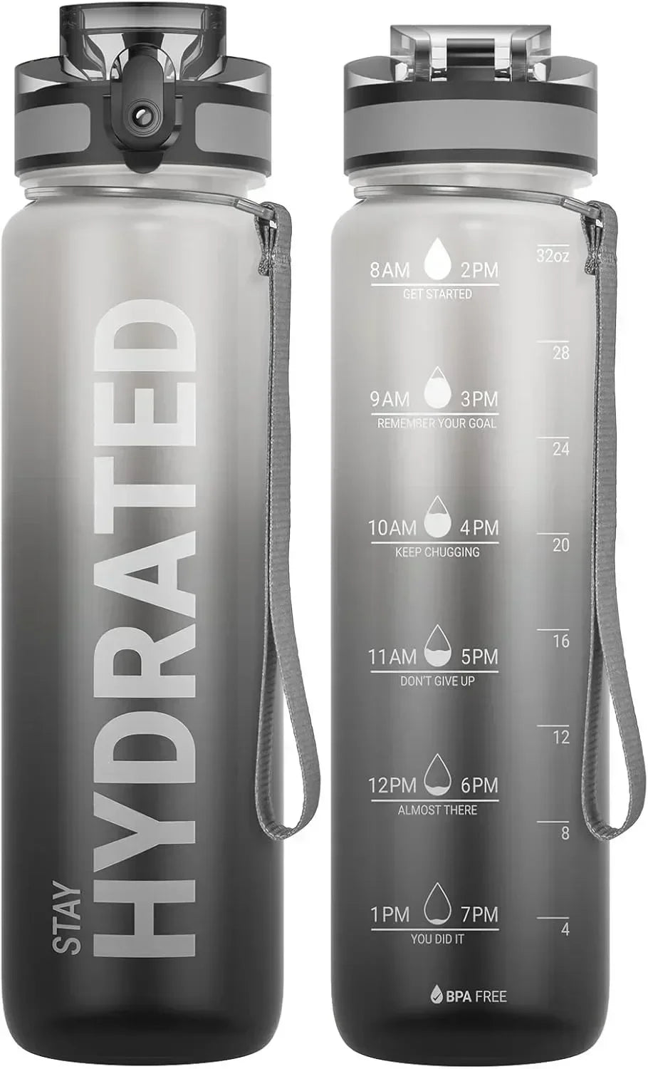 32oz Water Bottle Motivational Sport Water Bottle Leakproof Drinking Bottles Outdoor Sports Travel Kettle Drinking Water Bottle