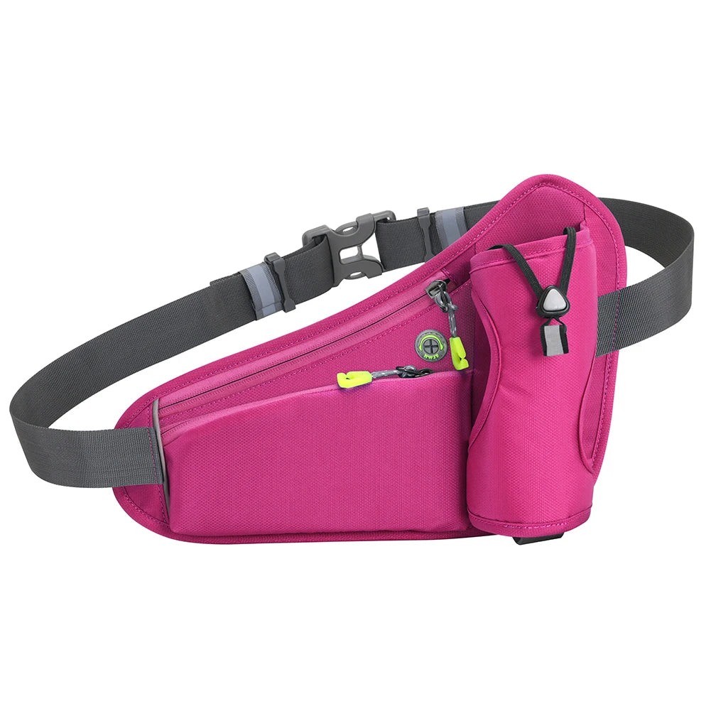 Running Bag Cycling Bag Reflective Hydration Belt Pack Waterproof  Large Capacity Water Bottle Holder Bag for Hiking Walking