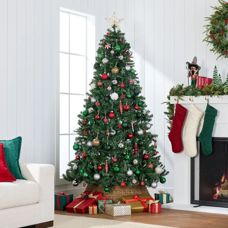7.5ft Premium Artificial Spruce Christmas Tree - Unlit, Realistic Look, Dense Branches, Easy Assembly & Metal Base