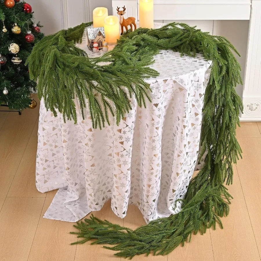 MARTINE MALL Christmas Garland 6FT Real Touch Norfolk Pine Garland Cedar Garland Christmas Garlands for Mantle Christmas Pine G
