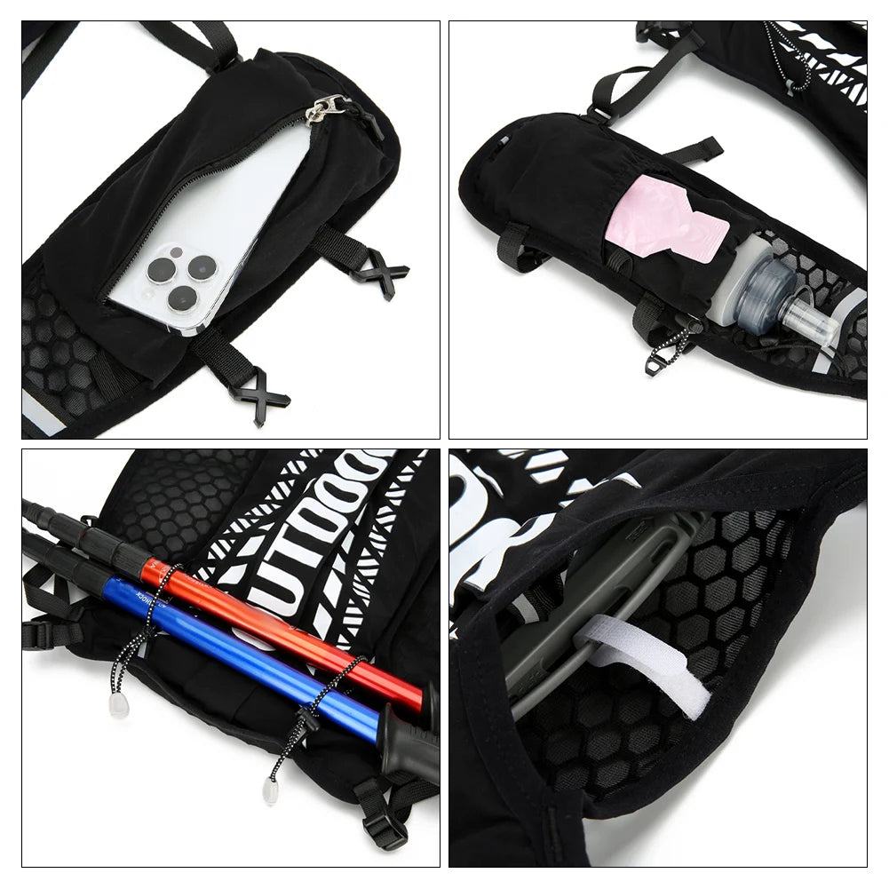 5L Hydration Backpack Large Capacity Ultralight Storage Knapsack Breathable Lightweight Running Bag Camping Sports Backpack