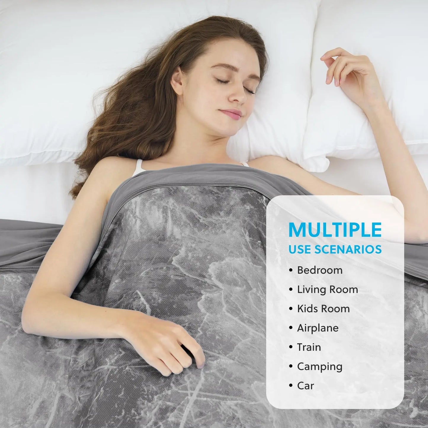 Cooling Blanket Tie Dye with Double Sided Effect-Lightweight Breathable Summer Blankets for Hot Sleepers and Night Sweats,Grey