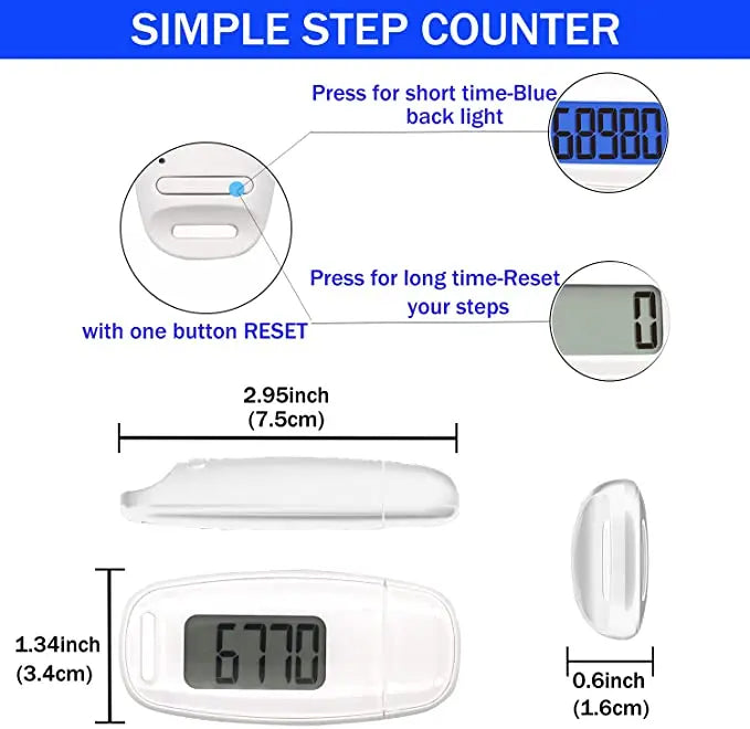 Accurate Fitness Tracker USB Charge Walking 3D Pedometer with Clip and Lanyard for Step Fitness Camping Hiking Sports