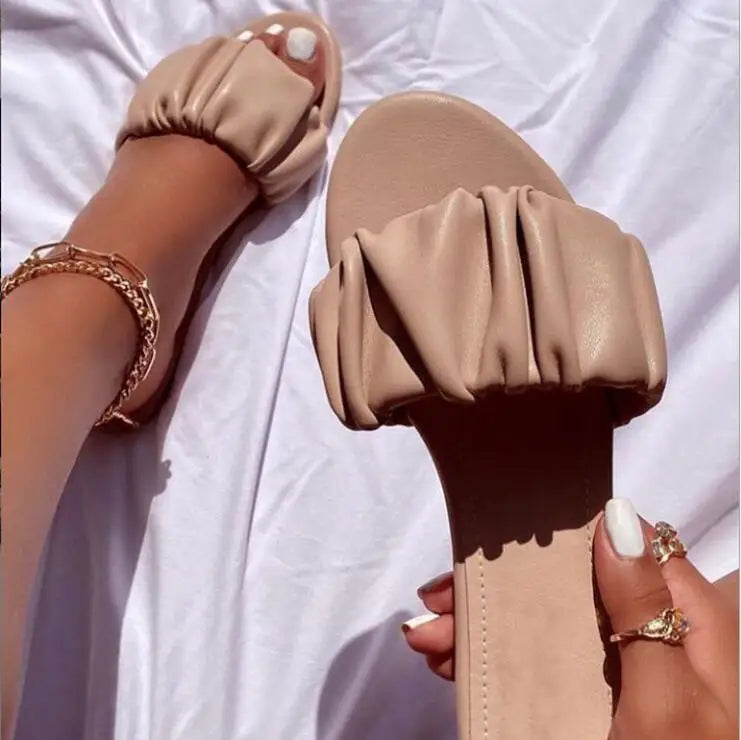 Luxury 2024 new women casual home durable sandals fold outdoor wild beach non-slip women flat ms slippers