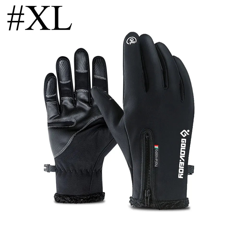 GLOOF 1Pair Mens Women Zipper Nylon  Warm golf Gloves Waterproof and All Finger Touch Screen Gloves for Cycling and Outdoor Work