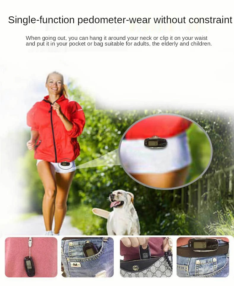 Accurate Fitness Tracker USB Charge Walking 3D Pedometer with Clip and Lanyard for Step Fitness Camping Hiking Sports