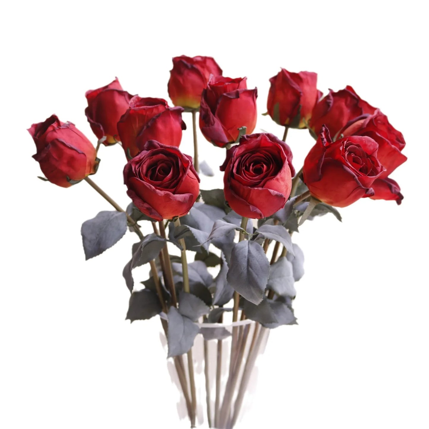 Artificial 58CM Rose Flowers Single Fire-roasted Fake Peony Wedding For Home Garden Party Decoration White Rose Dried Flowers