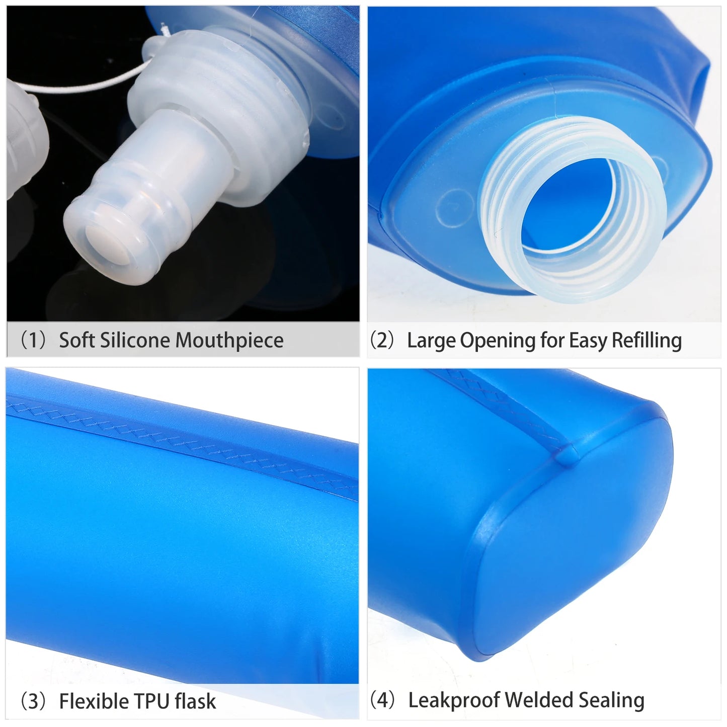 Lixada 1/2 Pcs 500mml 300ml Outdoor Sport Camping Running Sport Bicycle Soft Water Bottle Folding TPU Soft Flask Water Bag
