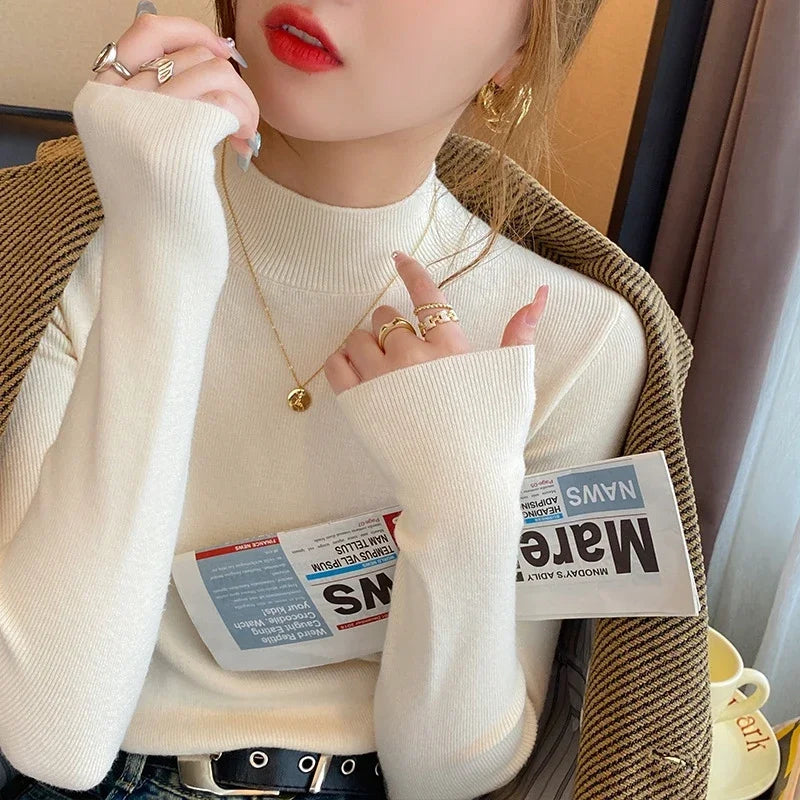 Turtleneck Basic Sweater For Women Knitted Tops Winter Casual Clothes Long Sleeve Pullover Warm soft Sweaters Pull Hiver Femme