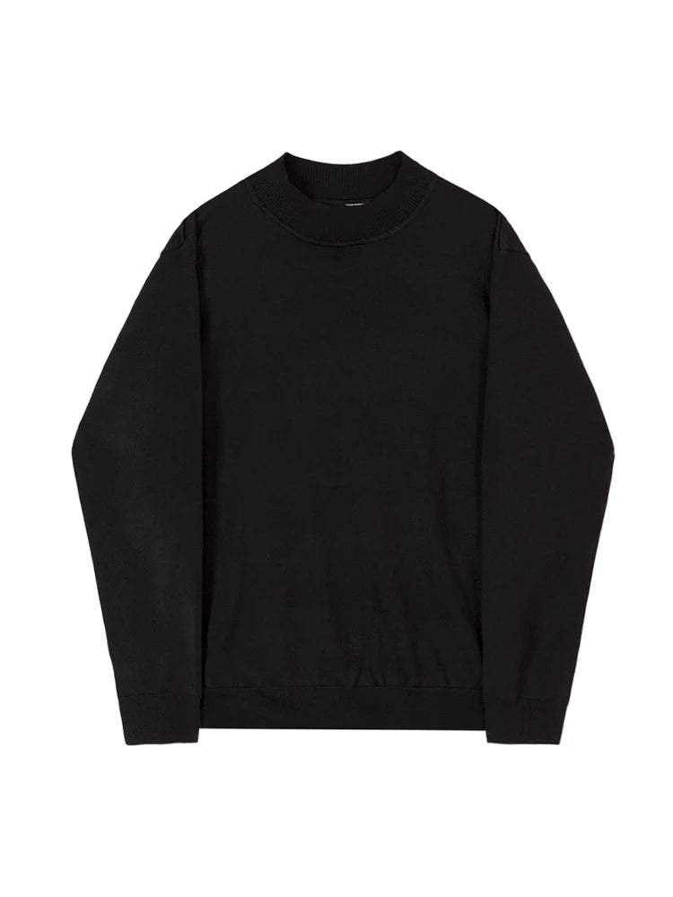 MRCYC Men's Knitted Sweater f High Collar Loose Fit Thiened Mid-Ne Bla Boting irt Casual Wear Polyester Winter