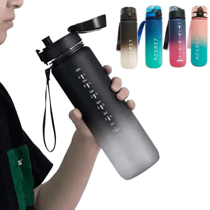 1 Liter Sports Water Bottle Large Capacity  Men Women Summer Portable Plastic Bottle for Outdoor Travel Fitness Drinkware