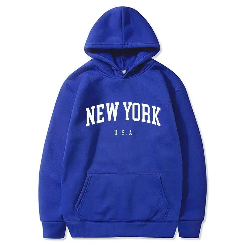 Men / Women New York U.S.A City Hoodies Fashion Letter Printed Graphic Sweatshirts Loose Casual Harajuku Hooded Pullover Sportwear
