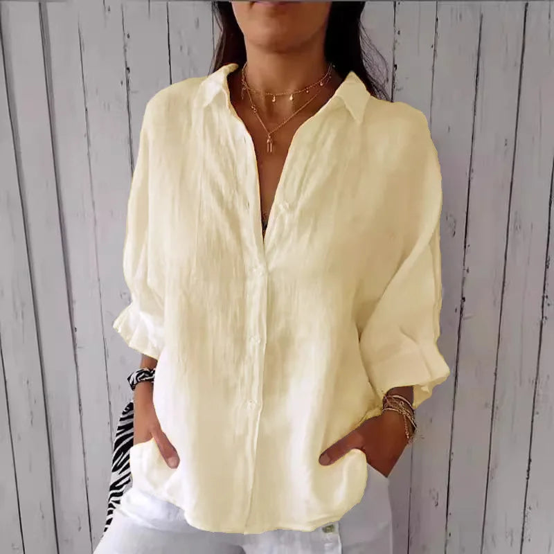 Summer Cotton Linen T Shirt Women Clothes Blouses Woman T-Shirts Loose Streetwear Shirt Casual Ladies Tops Tee