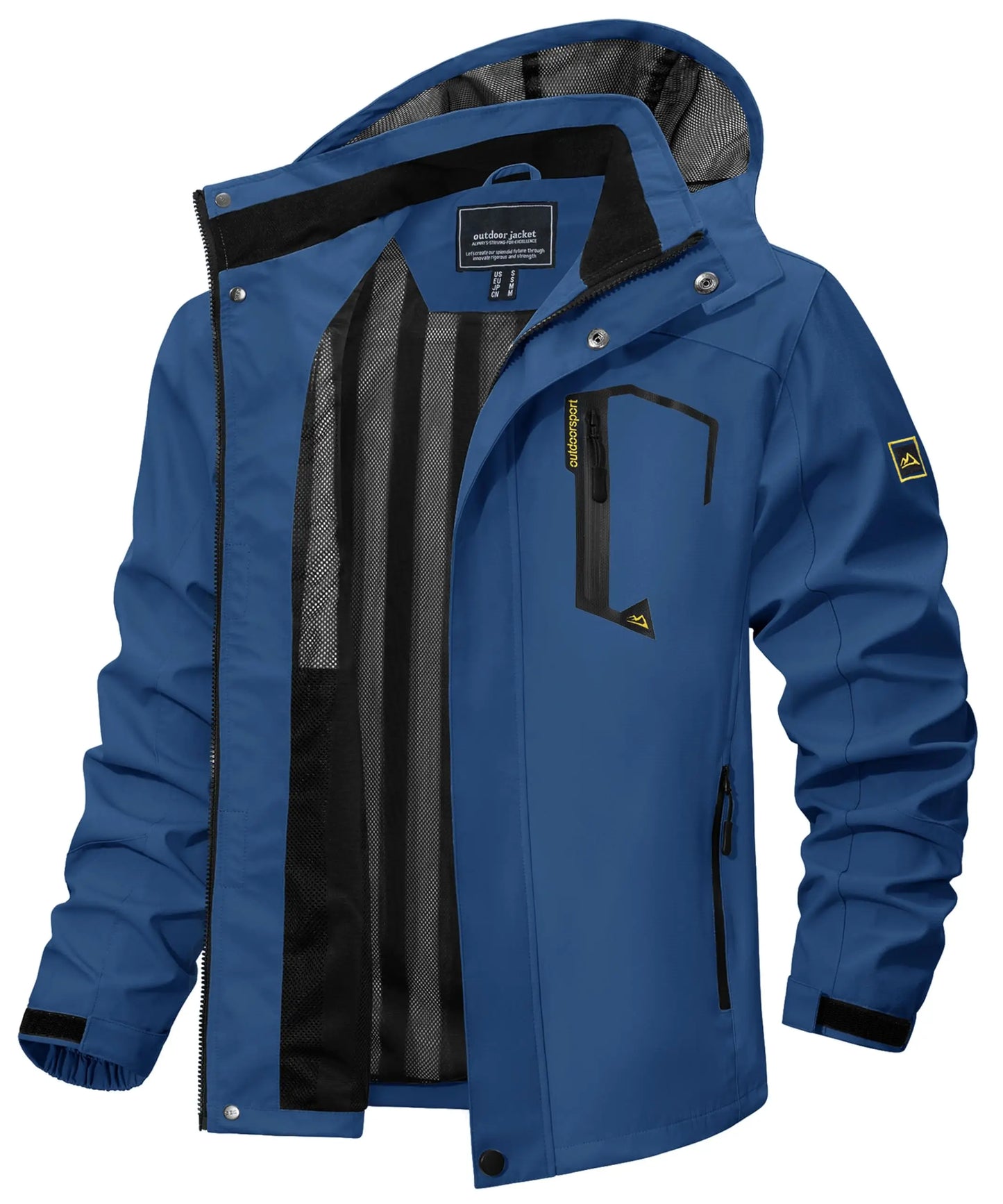 Spring Autumn Lightweight Jackets Men's Mesh Lined Waterproof Rain Jacket Outdoor Fishing Hiking Jacket Male Windbreaker