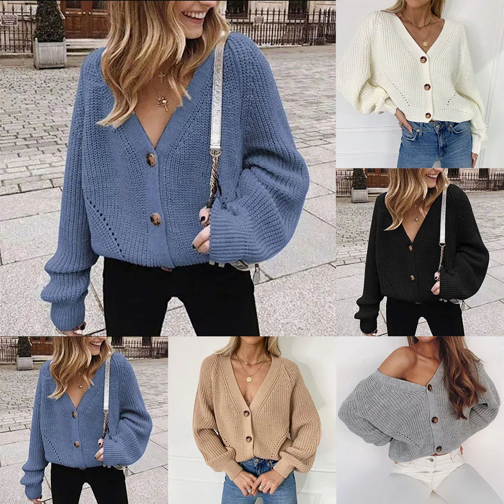 Casual Outing Women Cardigan Casual Fall Cardigan Women Party And Holiday Attire Solid Color Cardigan Long Sleeve Sweater