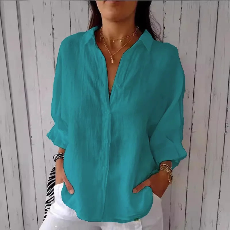 Summer Cotton Linen T Shirt Women Clothes Blouses Woman T-Shirts Loose Streetwear Shirt Casual Ladies Tops Tee