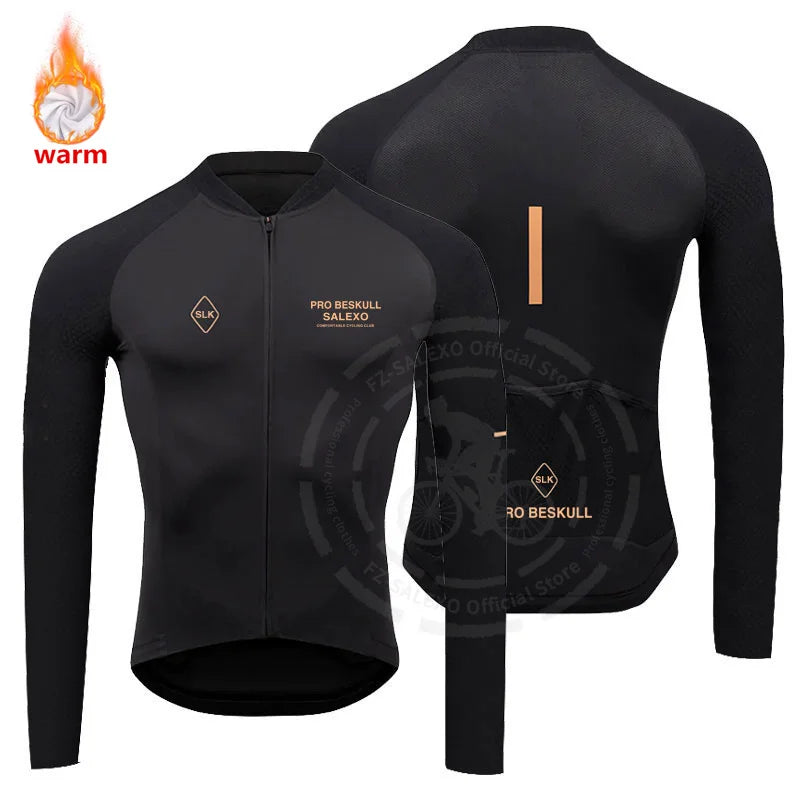 2027 Winter Cycling Jacket Men/Women Thermal Fleece Long Sleeves Cycling Jersey Tops Keep Warm Bicycle Clothing Mountain Bike Clothes