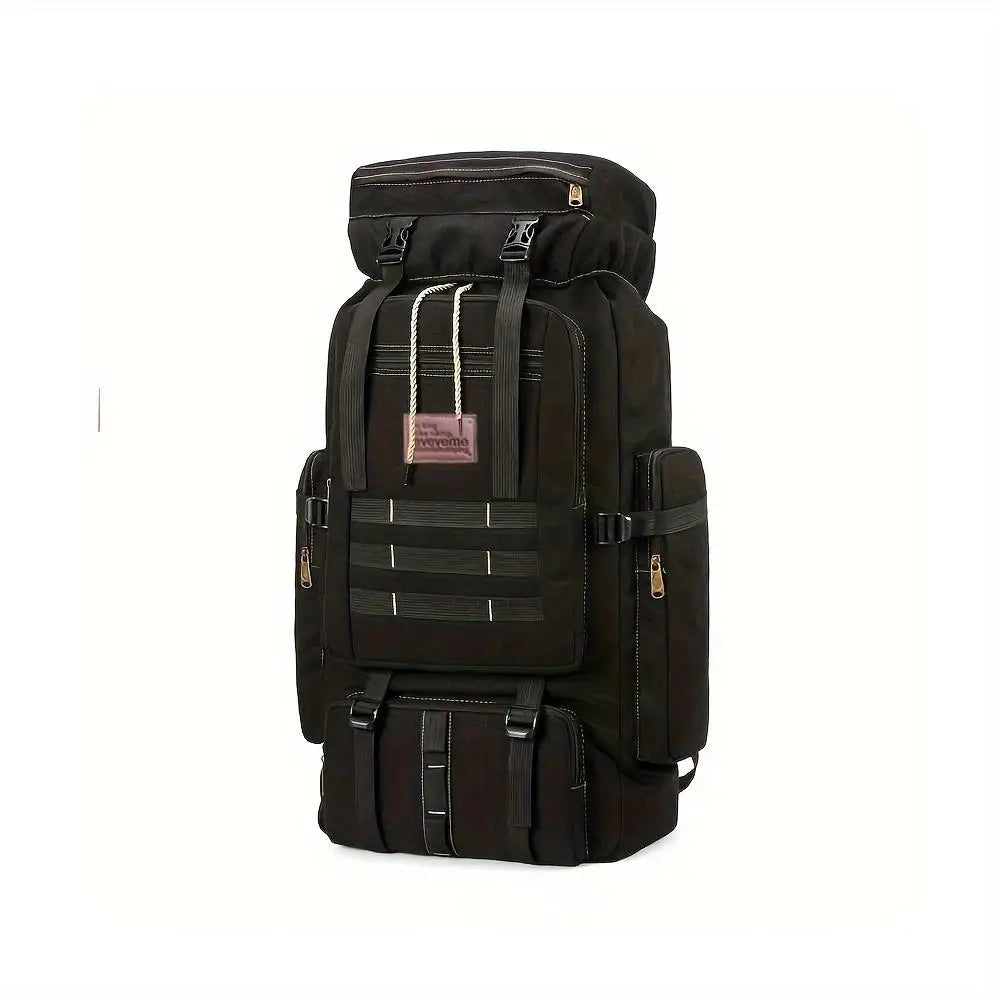 1pc 90L Hiking Daypack Backpack Canvas Hydration Pack for Men and Women Climbing Outdoor Sport Large Capacity