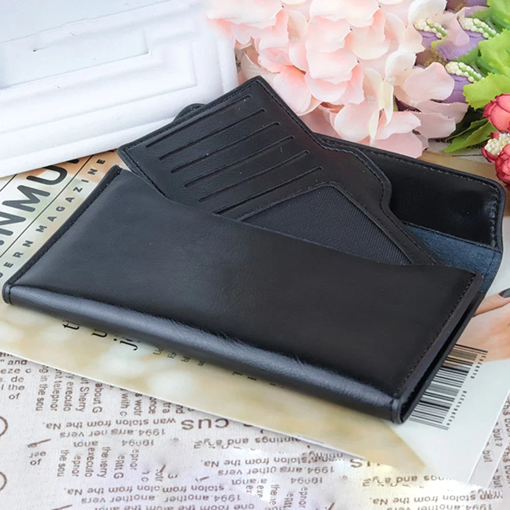 Leather large capacity ultra-thin long wallet, stylish and simple multifunctional handbag, Women Wallet