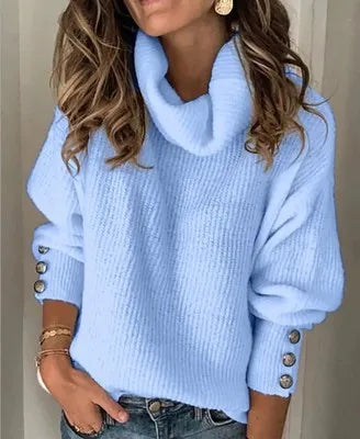 Early Spring, Autumn Winter Pure Color Long Sleeve Hoodie High Collar Knitted Top Women's Casual Straight Fit Knitted wear Fashionable