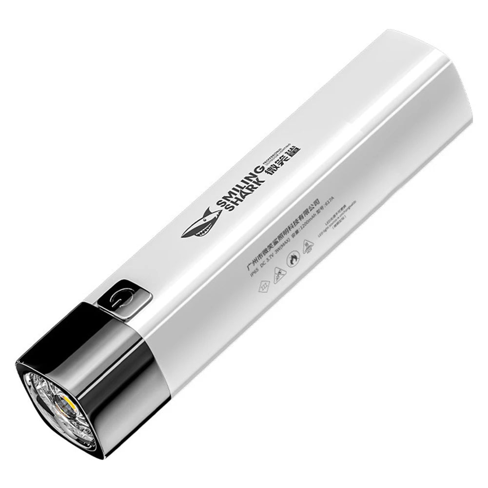 High Brightness Flashlight USB Charging Portable LED Torch 3 Gears XPE LED Flashlight Power Bank for Outdoor Hiking Fishing