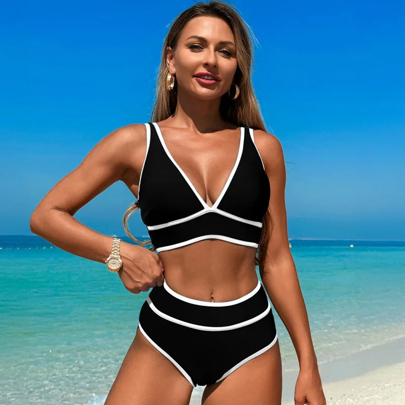 2026 Fashion Swimwear Drawback Bikini Women's Swimsuit Sports Split Swimsuit Women's Swimsuit