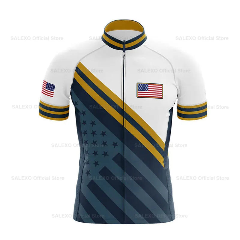 2026 USA Cycling Kit Men's Racing Team Cycling Jersey Set Summer MTB Maillot Bicycle Clothes Outdoor Equipment Cycling Clothing