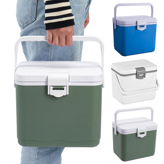 4.5L Insulated Portable Cooler with Handle Mini Freezer Fridge Heat Preservation Barbecue Insulation Box for Camping Tailgating