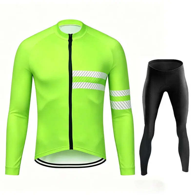 2027 New Team Breathable Men's Long Sleeve Cycling Jersey Set Spring and Fall Mountain Bicycle Clothes Wear