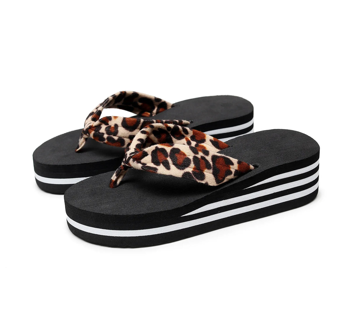 Women's Summer Flip Flops Wedges Fashion Platform Slides High Heel 5cm Thick Bottom Beach Slippers for Holiday