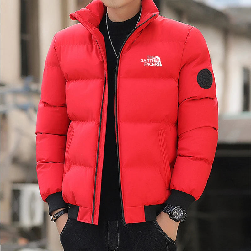 2025 Autumn and winter men's stand up collar zipper closure warm jacket fashionable outdoor windproof cotton XS-4XL
