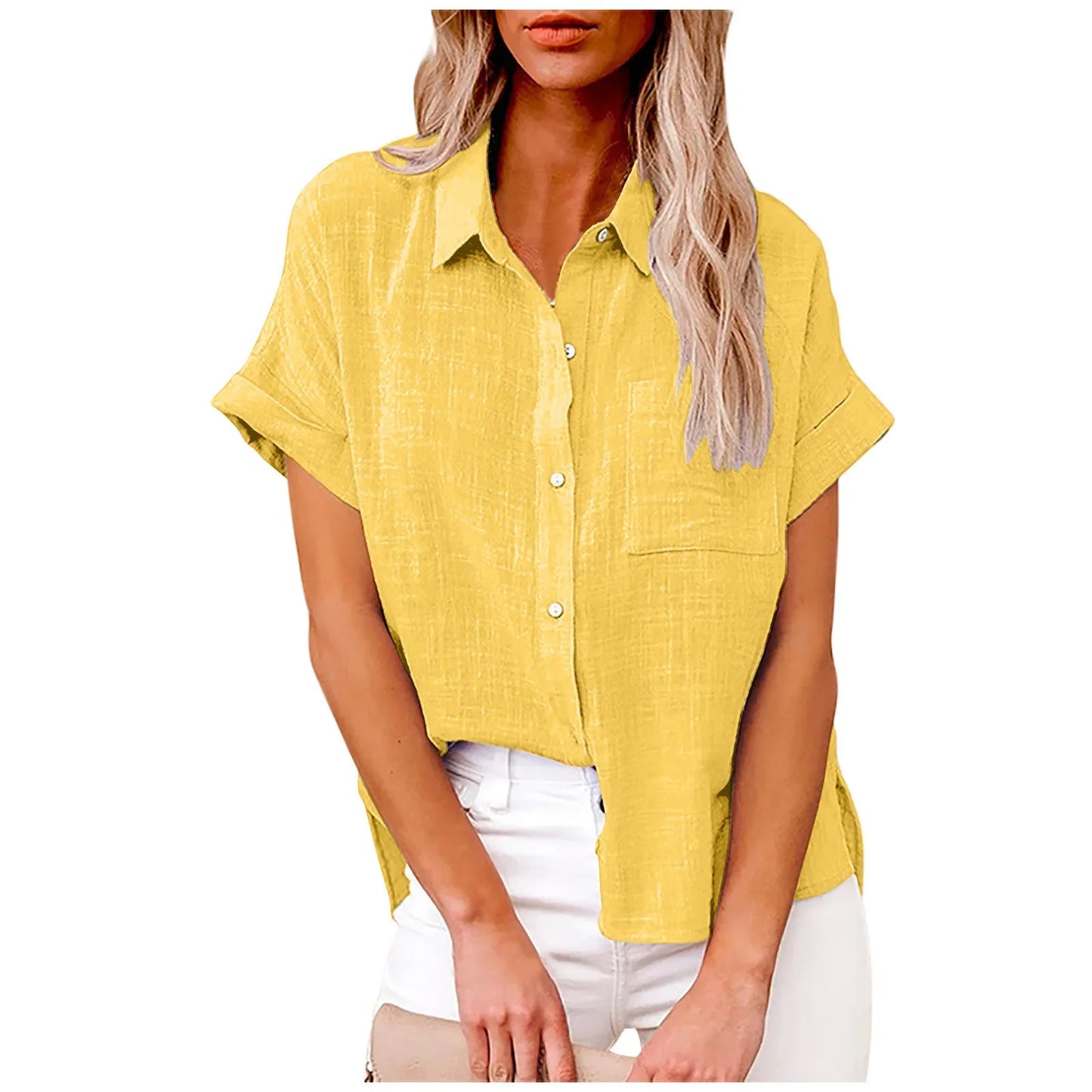 Short Sleeve Tops Tee Women Blouses Summer Loose Ladies T-Shirts Cotton Linen Blouse Woman Clothing Casual T Shirt