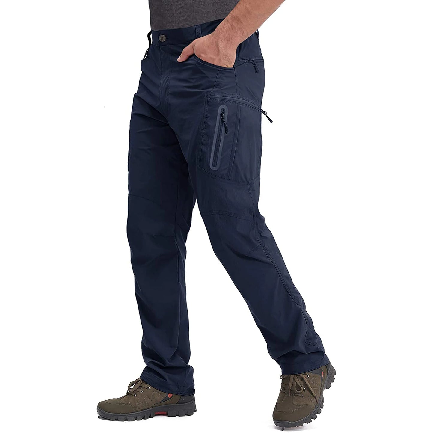 Summer Lightweight Trousers Men's Fishing Pants Outdoor Hiking Nylon Quick Dry Pockets Cargo Pants Casual Work Trousers