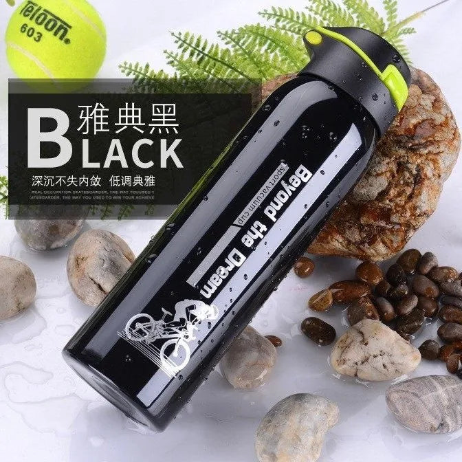 500ML Bicycle Water Bottle Vacuum Stainless Steel Cycling Water Bottle Double Walled Simple Thermo Mug Insulated With Straw