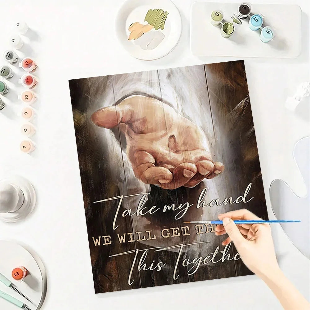 Diy Art Christ Paint By Numbers For Adult Hand of God Craft Kit HandPainted On Canvas Valentines Gift Home Decor