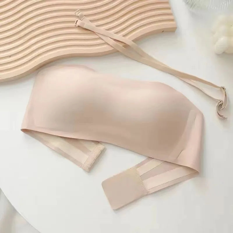 GLEC women's invisible strapless bra suspended, strapless, non slip, and seamless gathering new women's beauteful  body bra