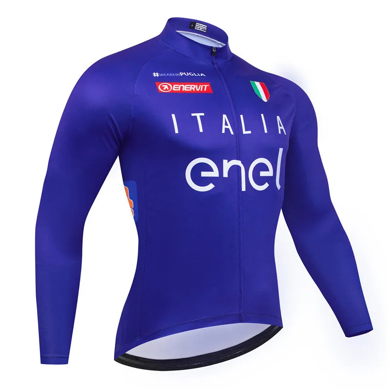 New Spring and Autumn Team Cycling Jersey Set Men Long Sleeve Bicycle Clothing MTB Bike Uniform