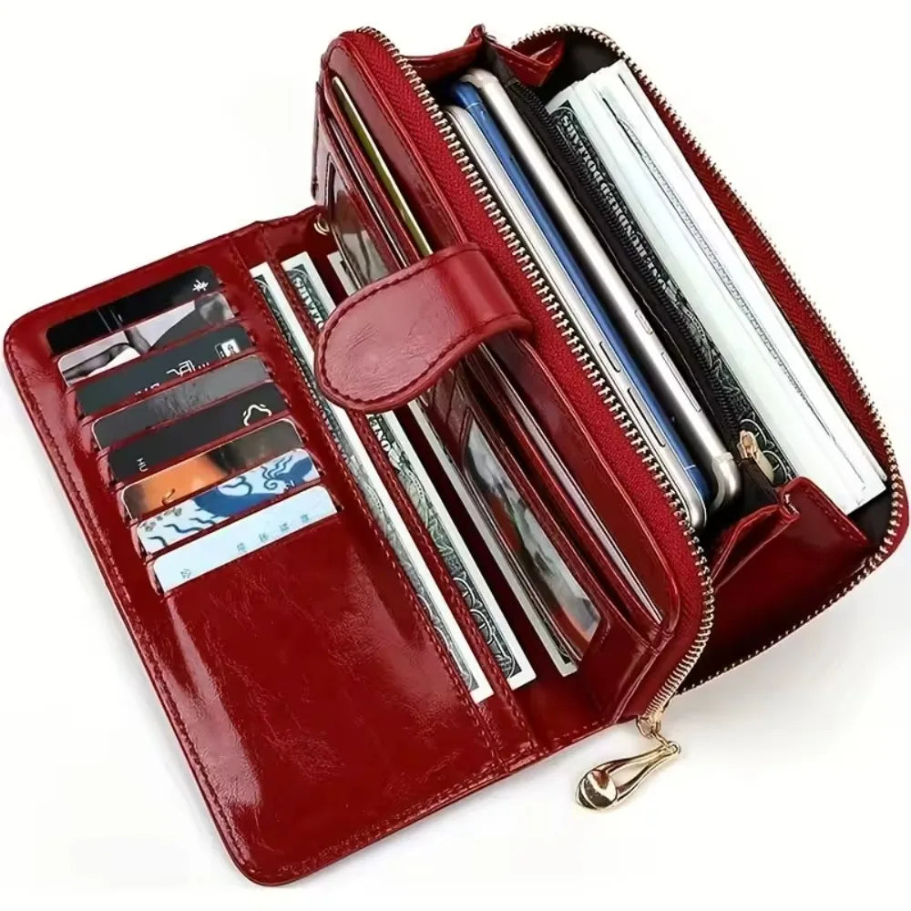 High Quality Women Wallet  Anti-theft Leather Wallets For Woman Long Zipper Large Ladies Clutch Bag Female Purse Card Holder