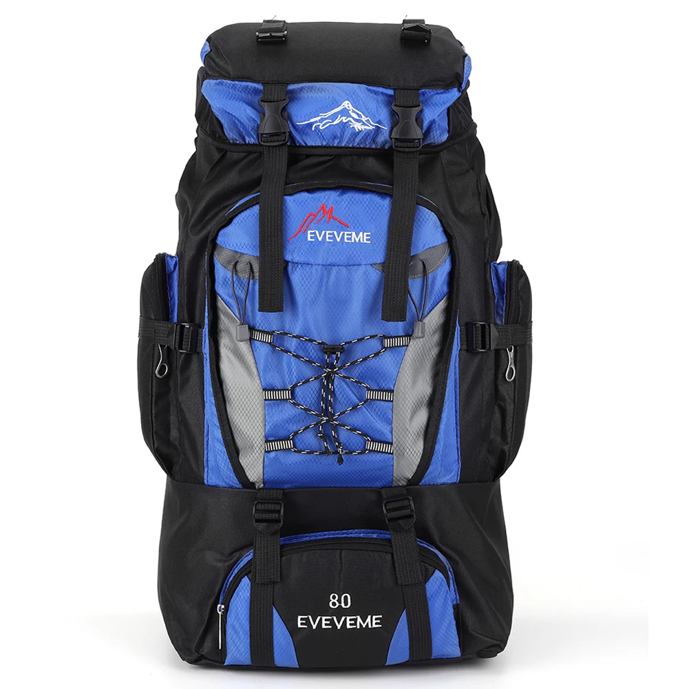 80L Mountaineering Backpack Large Capacity Travel Backpack Adjustable Strap Mountain Climbing Rucksack for Outdoor Sports