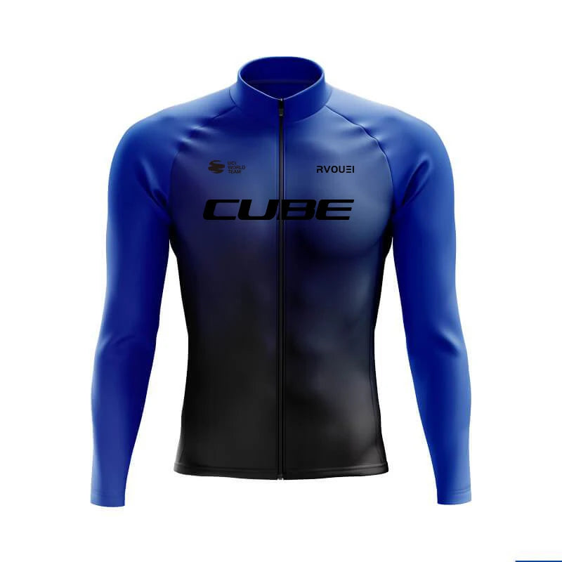 Breathable Team Long Sleeve Cycling Jersey Set Bib Pants  Bicycle Clothing MTB Bike Uniform Men Clothes