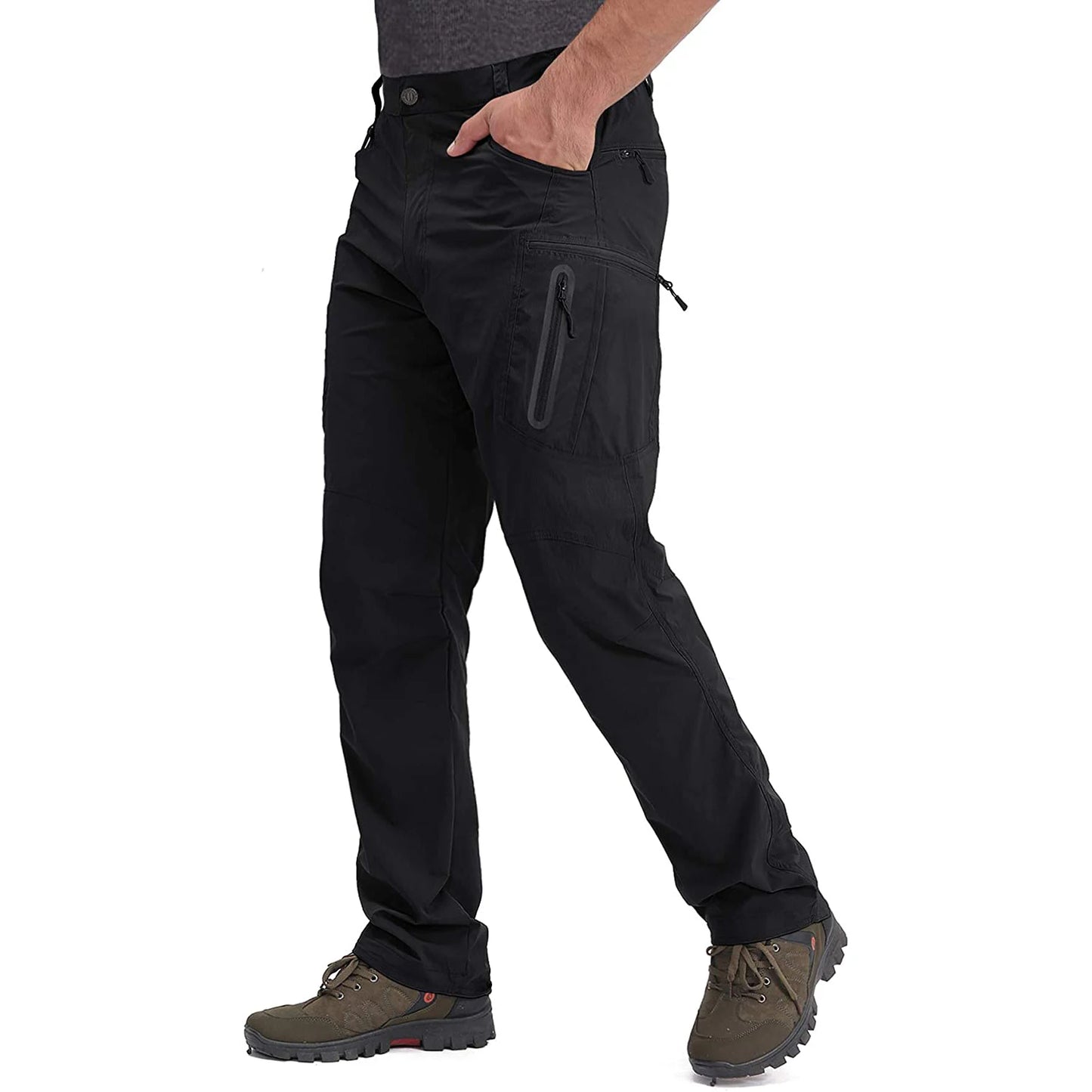 Summer Lightweight Trousers Men's Fishing Pants Outdoor Hiking Nylon Quick Dry Pockets Cargo Pants Casual Work Trousers