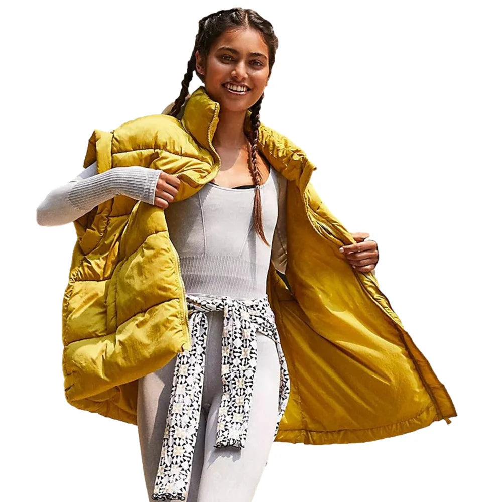 Casual Winter Puffer Vest Warm Casual Sleeveless Puffy Jackets With Pockets Casual Warm Gilet Bubble Puffy Jacket Coats Puffer