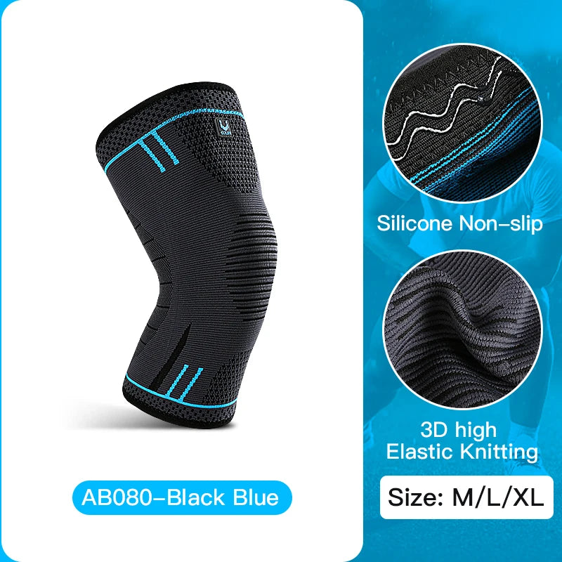 1 piece of compression knee support sleeve, elastic, breathable, anti slip knee protection, suitable for football, basketball, ect