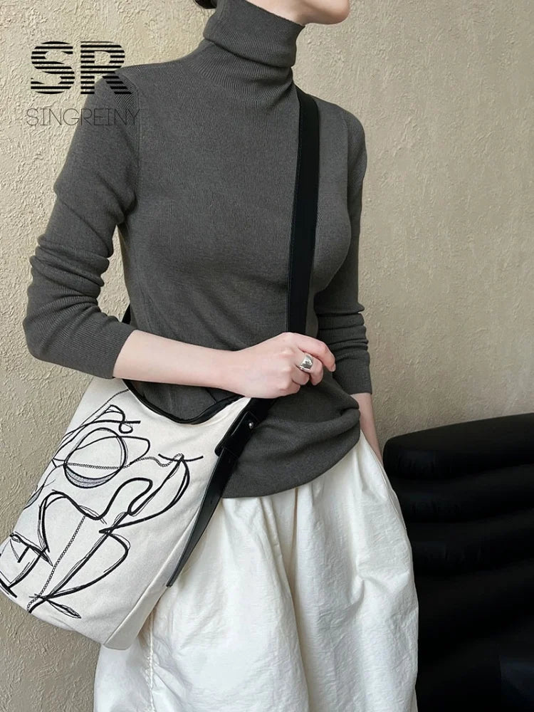Winter Wool Basics Knitted Top 2026 Women Turtleneck Long Sleeves Slim Warm Pullovers Autumn Solid Cashmere Sweater