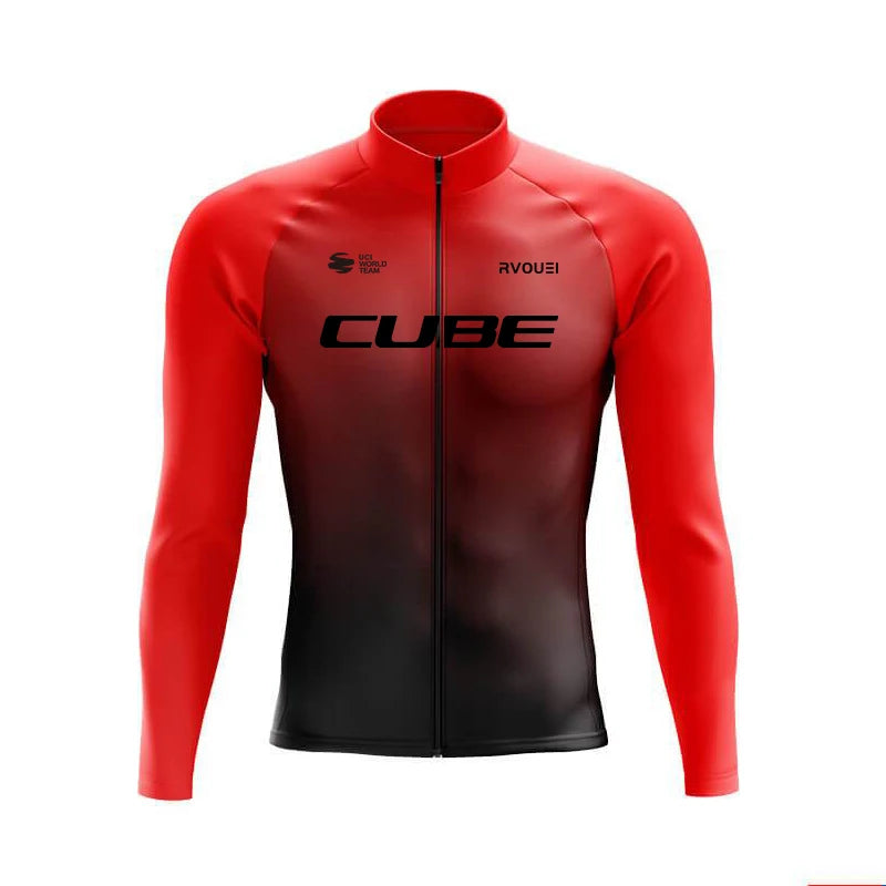 Breathable Team Long Sleeve Cycling Jersey Set Bib Pants  Bicycle Clothing MTB Bike Uniform Men Clothes