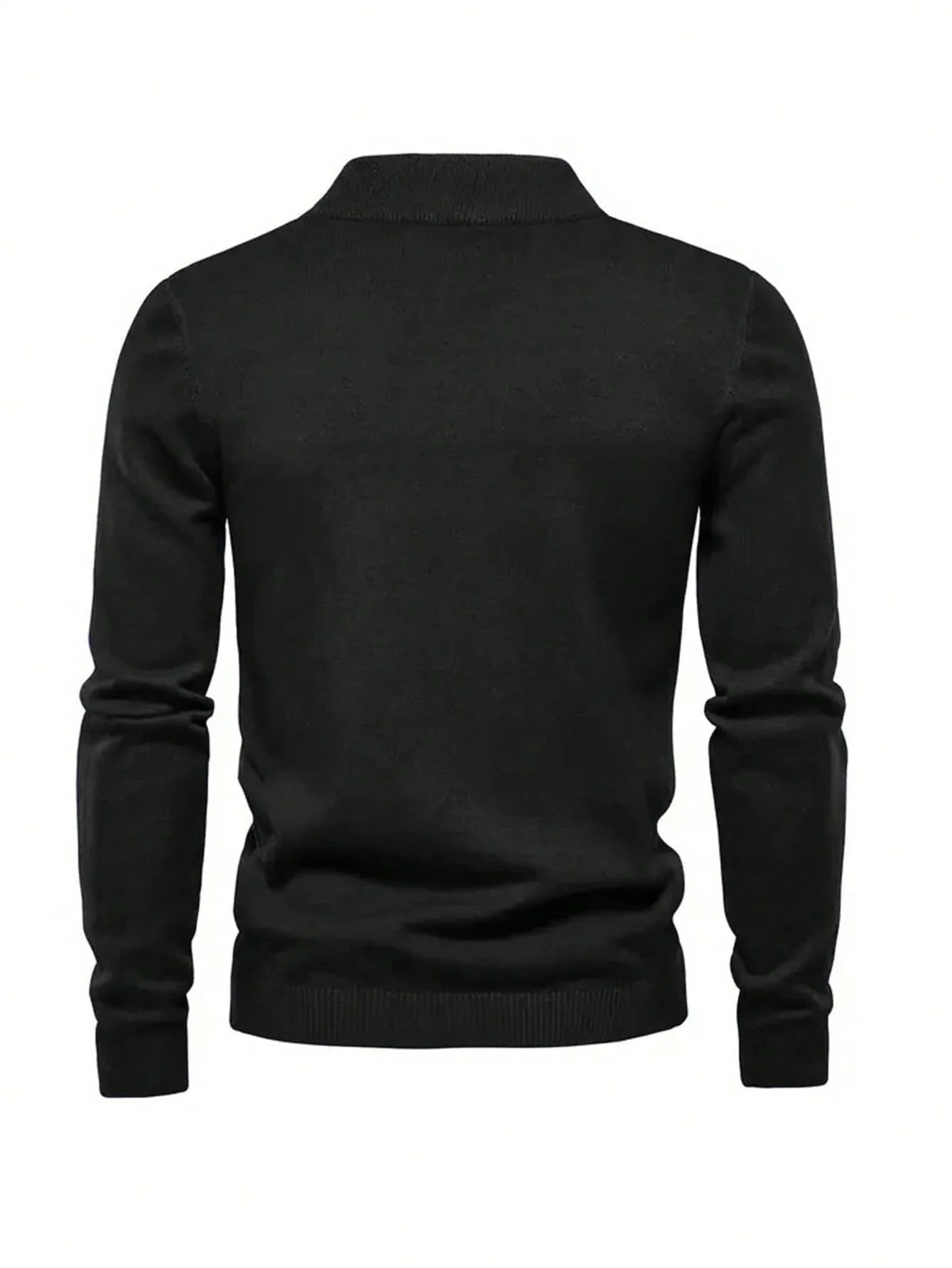 Men's Black Loose Fit Long Sleeve Turtleneck Sweater for Autumn Winter