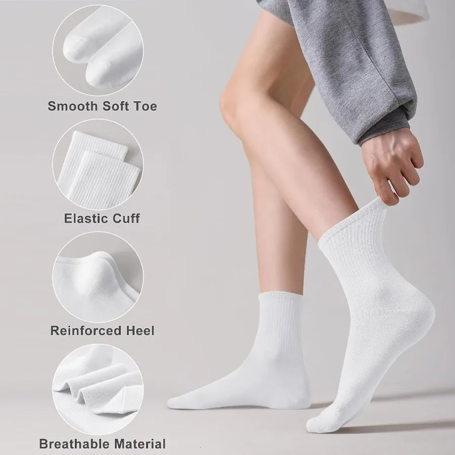 Womens Crew Socks Casual Calf Socks Cute Soft Above Ankle Sock 6 Pairs Size 510 for Everyday Wear Comfortable and Breathable Fa