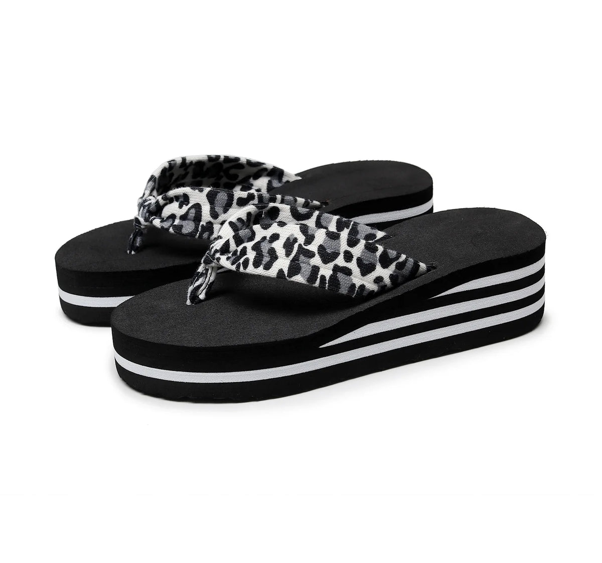 Women's Summer Flip Flops Wedges Fashion Platform Slides High Heel 5cm Thick Bottom Beach Slippers for Holiday